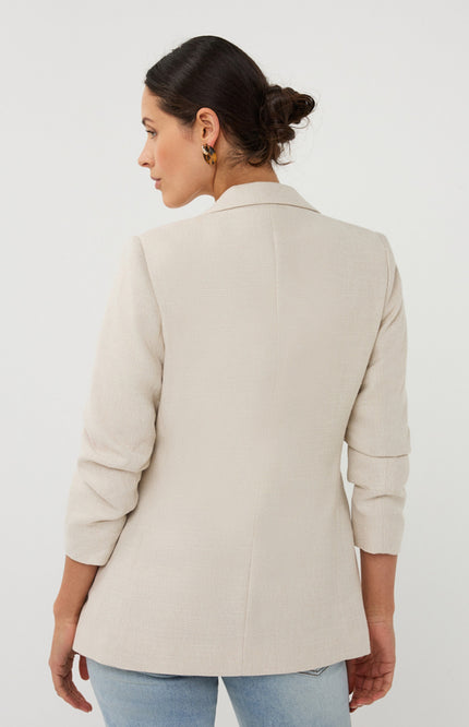 EsQualo Blazer Linen Light Sand SP26.10045 Stretchshop.nl