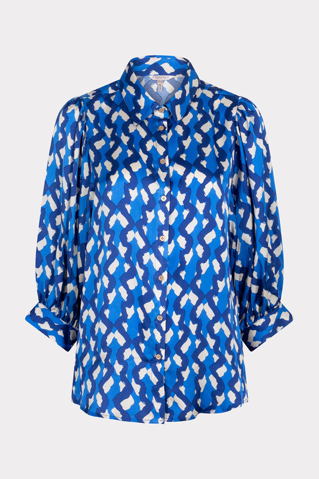 EsQualo Blouse Big Sleeve Utopia Fantasy Print SP25.14017 Stretchshop.nl