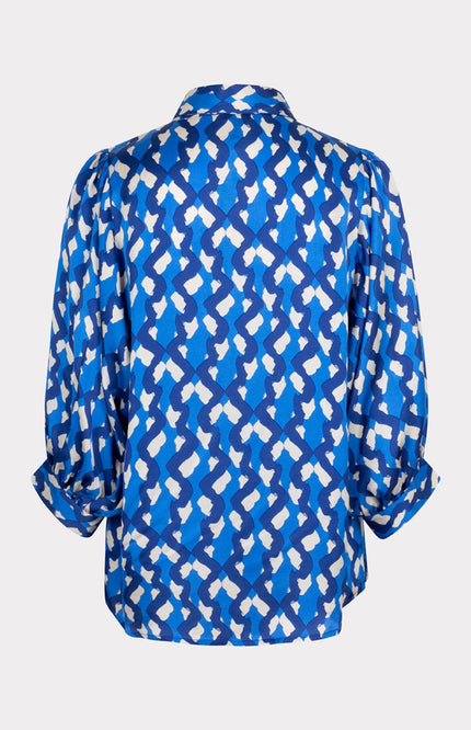 EsQualo Blouse Big Sleeve Utopia Fantasy Print SP25.14017 Stretchshop.nl