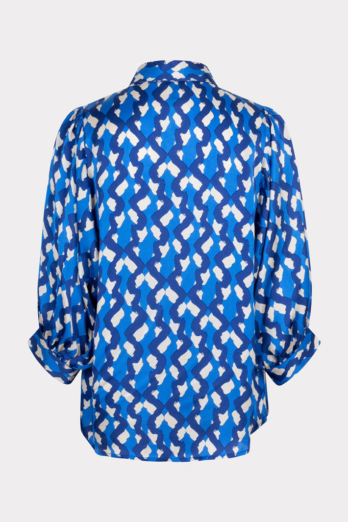EsQualo blouse met grote mouwen en fantasieprint, Utopia-design, voor een opvallende en comfortabele look.