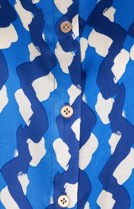 EsQualo Blouse Big Sleeve Utopia Fantasy Print SP25.14017 Stretchshop.nl