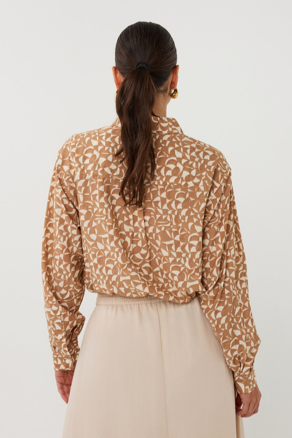 EsQualo boxy blouse met grafische print in rood, met losse pasvorm en korte mouwen, geschikt voor casual en stijlvolle looks