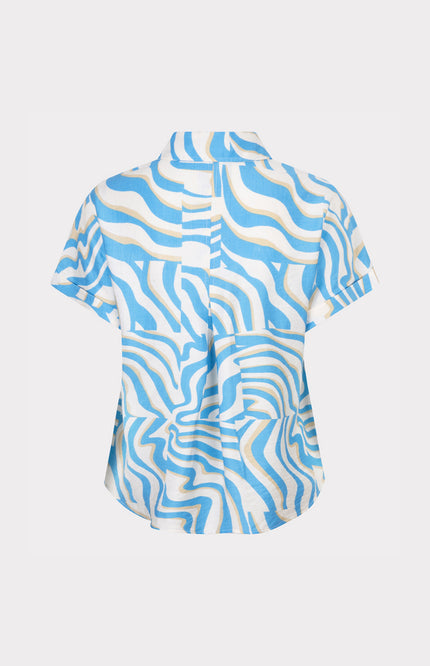 EsQualo Blouse Electric Zebra Print HS25.10213 Stretchshop.nl