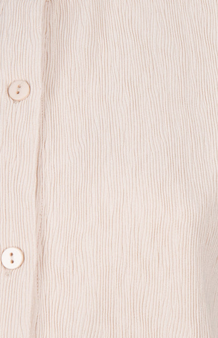 EsQualo Blouse Fancy Crinkle Light Sand SP25.30016 Stretchshop.nl