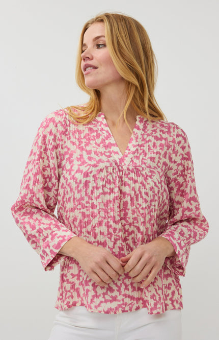 EsQualo Blouse Floral Retreat SP25.15009 Stretchshop.nl