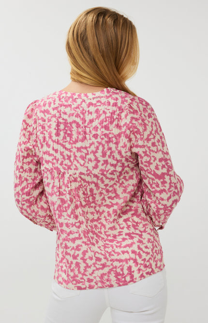 EsQualo Blouse Floral Retreat SP25.15009 Stretchshop.nl