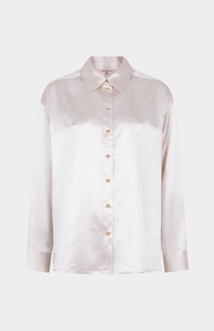 EsQualo Blouse Oversized Acetate Pearl F25.15512 Stretchshop.nl