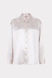 Oversized EsQualo blouse van acetate met parels, zwart, met losvallende pasvorm en elegante uitstraling.