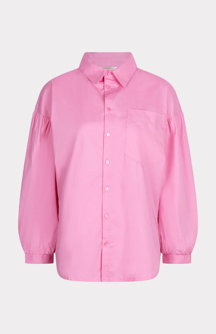 EsQualo Blouse Oversized Poplin Rose SP25.14009 Stretchshop.nl