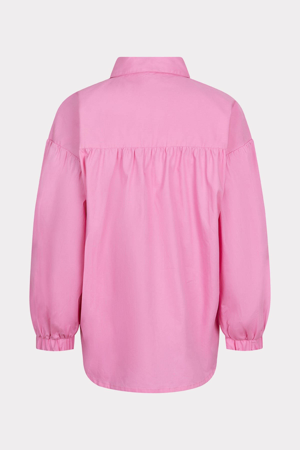 Oversized roze poplin blouse van EsQualo met los vallende mouwen en comfortabele pasvorm, geschikt voor casual en elegante looks