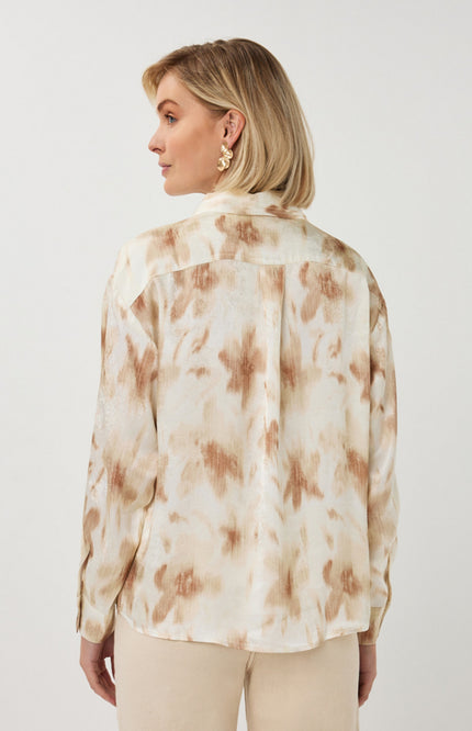 EsQualo Blouse Scarlet Flowerpower Print SP26.14014 Stretchshop.nl