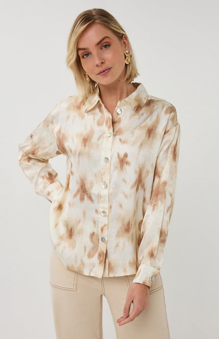 EsQualo Blouse Scarlet Flowerpower Print SP26.14014 Stretchshop.nl