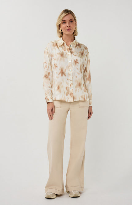 EsQualo Blouse Scarlet Flowerpower Print SP26.14014 Stretchshop.nl
