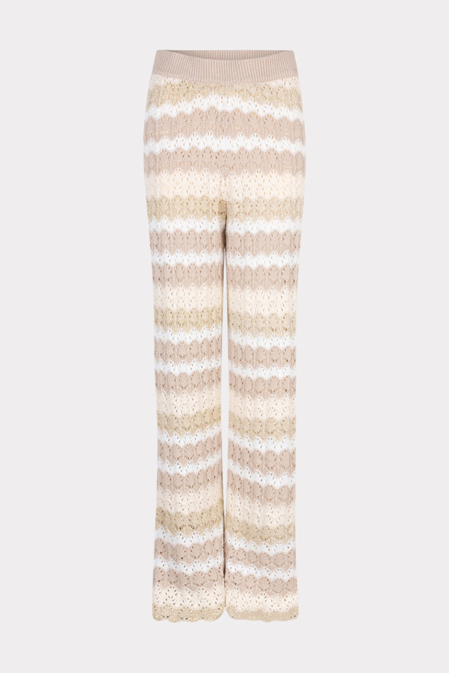 EsQualo Broek Ajour Stripe Knit Print HS25.27202 Stretchshop.nl