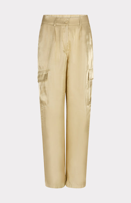 EsQualo Broek Cargo Silky Touch Lemon Pie HS25.28202 Stretchshop.nl