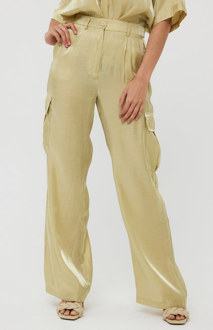 EsQualo Broek Cargo Silky Touch Lemon Pie HS25.28202 Stretchshop.nl