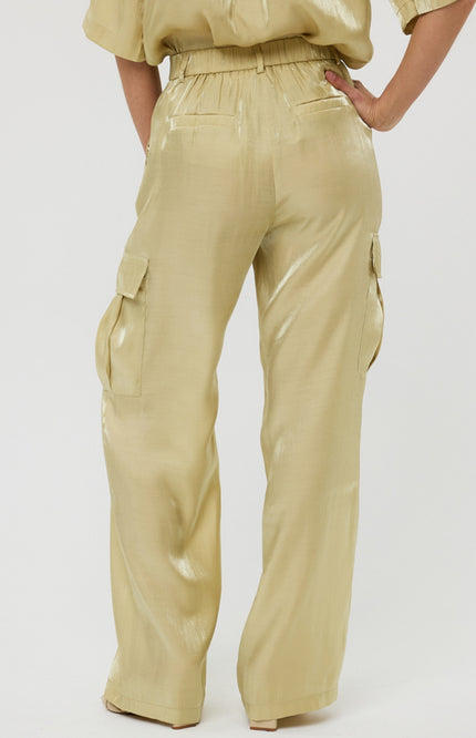 EsQualo Broek Cargo Silky Touch Lemon Pie HS25.28202 Stretchshop.nl