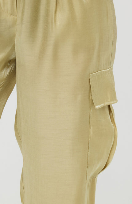 EsQualo Broek Cargo Silky Touch Lemon Pie HS25.28202 Stretchshop.nl