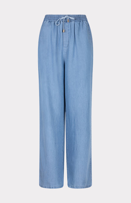 EsQualo Broek Chambray Blue HS25.28209 Stretchshop.nl