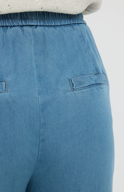 EsQualo Broek Chambray Blue HS25.28209 Stretchshop.nl