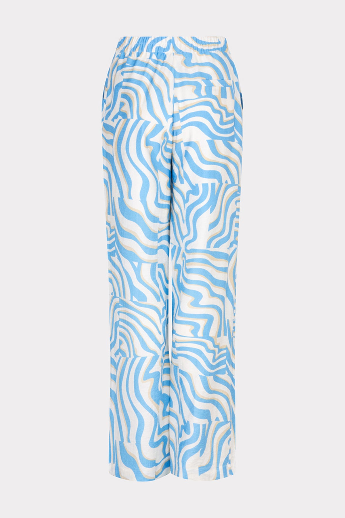 Elektrische broek met zebra print van EsQualo, comfortabel en stijlvol, met opvallend zwart-wit zebra patroon.