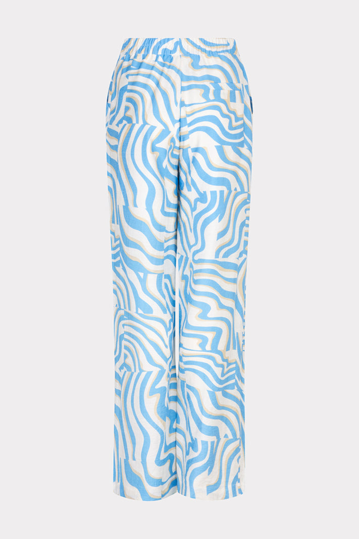Elektrische broek met zebra print van EsQualo, comfortabel en stijlvol, met opvallend zwart-wit zebra patroon.
