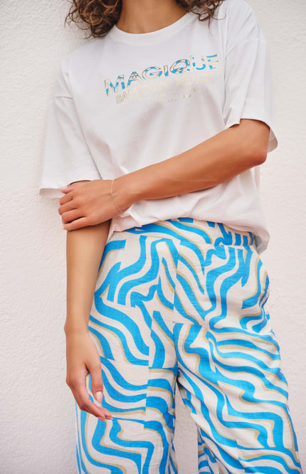EsQualo Broek Electric Zebra Print HS25.10215 Stretchshop.nl