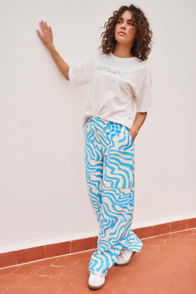 EsQualo Broek Electric Zebra Print HS25.10215 Stretchshop.nl