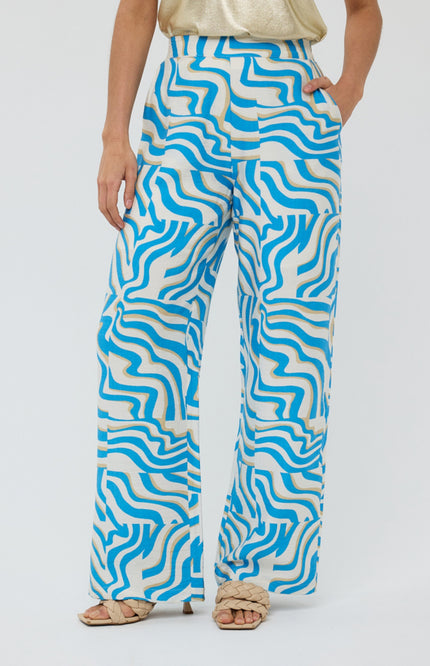 EsQualo Broek Electric Zebra Print HS25.10215 Stretchshop.nl