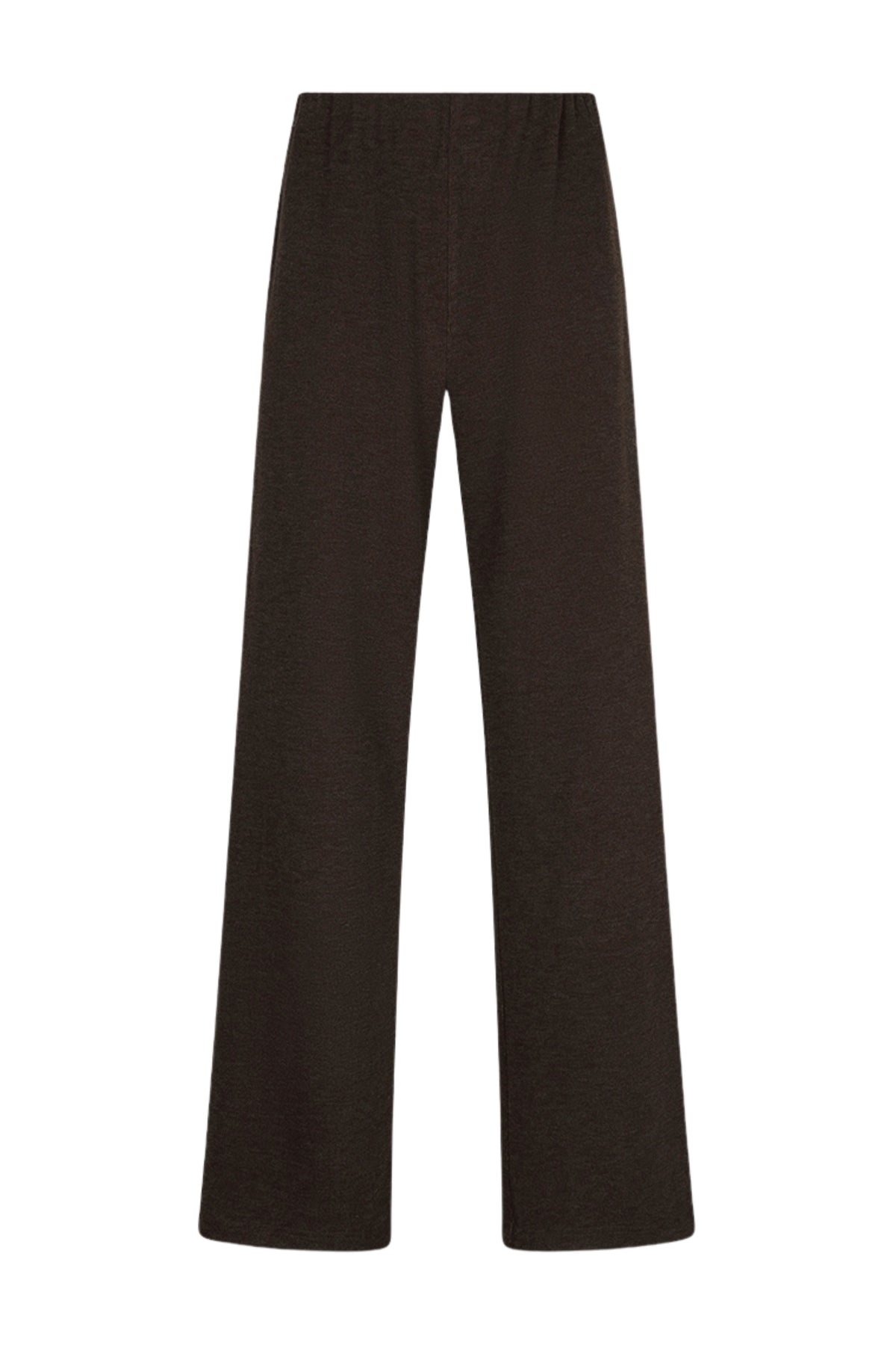 EsQualo Knit broek in cacao kleur, comfortabel en stijlvol, met een zachte textuur en elastische tailleband.