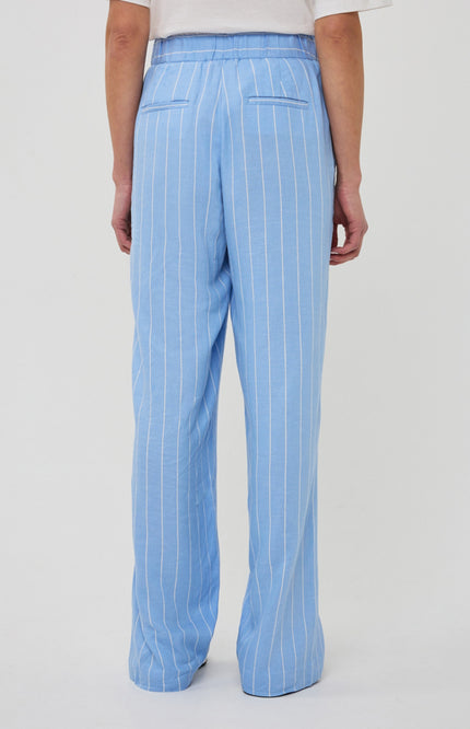 EsQualo Broek Linen Pacific Blue SP26.17006 Stretchshop.nl