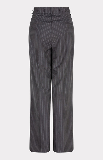 EsQualo Broek pinstripe dark grey W24.10701 Stretchshop.nl