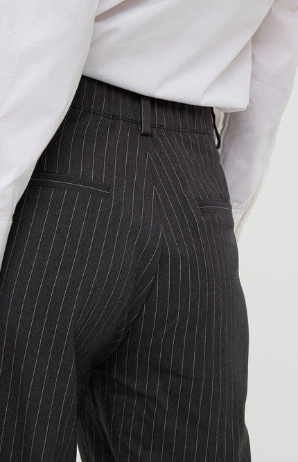 EsQualo Broek pinstripe dark grey W24.10701 Stretchshop.nl