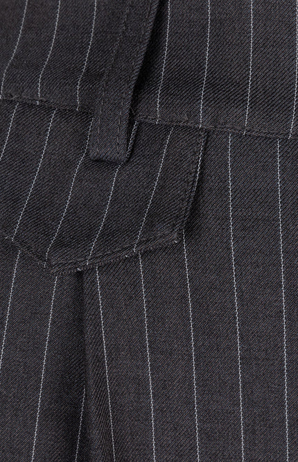 EsQualo Broek pinstripe dark grey W24.10701 Stretchshop.nl