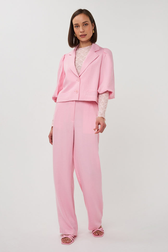EsQualo Broek Twill Wide Romance Rose SP26.10048 Stretchshop.nl