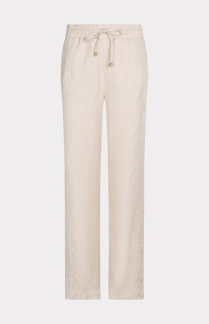 EsQualo Broek Wide Jacquard Sand SP25.14030 Stretchshop.nl