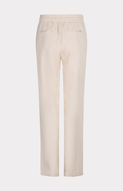 EsQualo Broek Wide Jacquard Sand SP25.14030 Stretchshop.nl