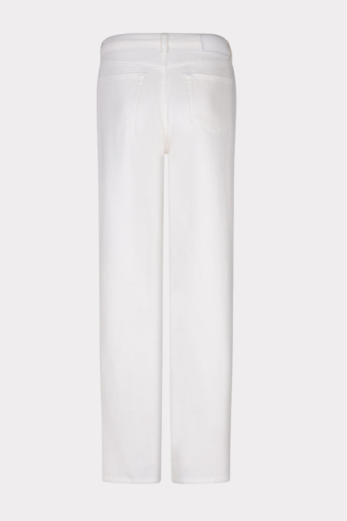 Offwhite brede wide leg broek met vijf zakken van EsQualo, casual en comfortabel voor dagelijks gebruik.