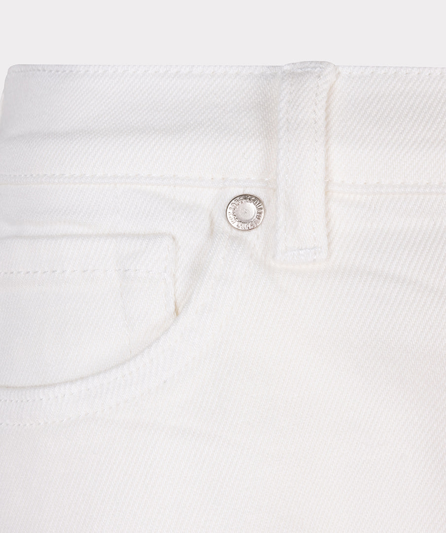 Offwhite wijde broek van EsQualo met vijf zakken, losse pasvorm en comfortabele stof, populair voor casual en stijlvolle outfits