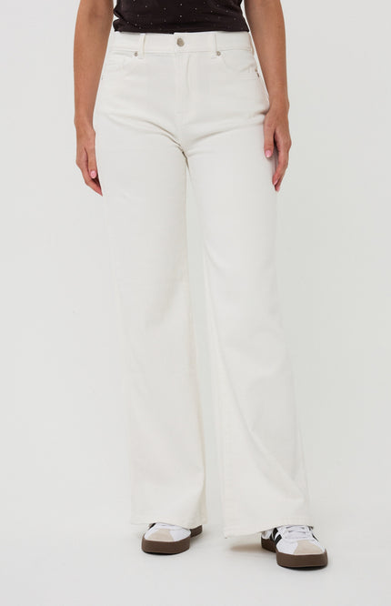 EsQualo Broek Wide Leg Five Pockets Offwhite F25.12510 Stretchshop.nl
