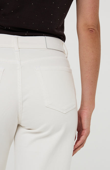 EsQualo Broek Wide Leg Five Pockets Offwhite F25.12510 Stretchshop.nl