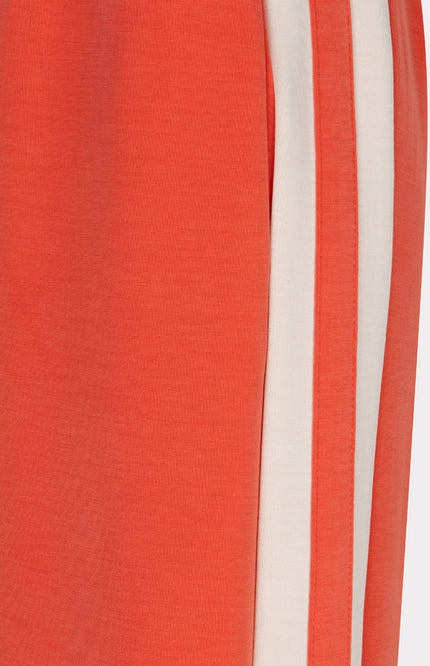 EsQualo Broek Wide Stripe Modal Chili Red SP26.05006 Stretchshop.nl