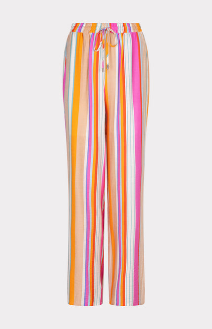 EsQualo Broek Wide Striped Print HS25.15201 Stretchshop.nl