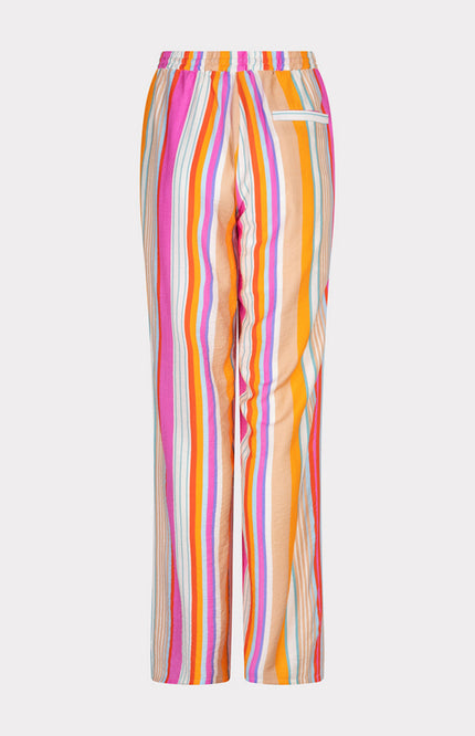 EsQualo Broek Wide Striped Print HS25.15201 Stretchshop.nl