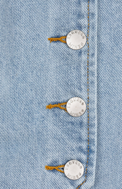 EsQualo Gilet Denim Blue SP25.12006 Stretchshop.nl