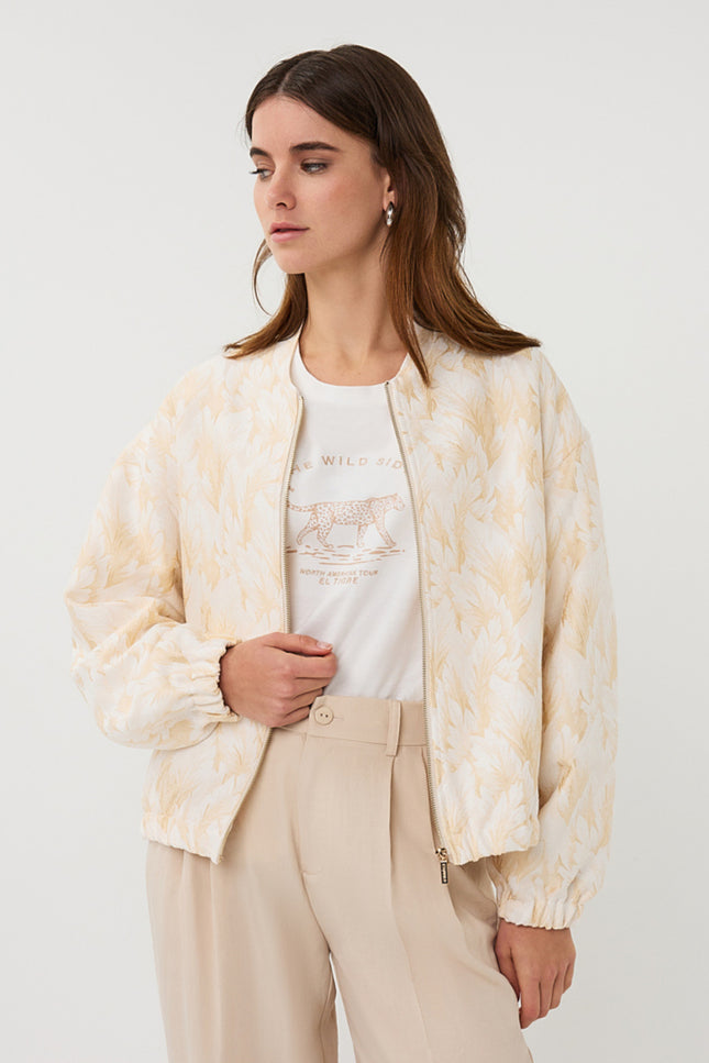 EsQualo Jacket Bomber Feather Natural SP26.19002 Stretchshop.nl