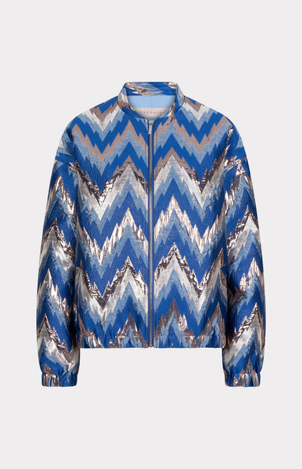 EsQualo Jacket Bomber Jacquard Zigzag Print F25.19500 Stretchshop.nl