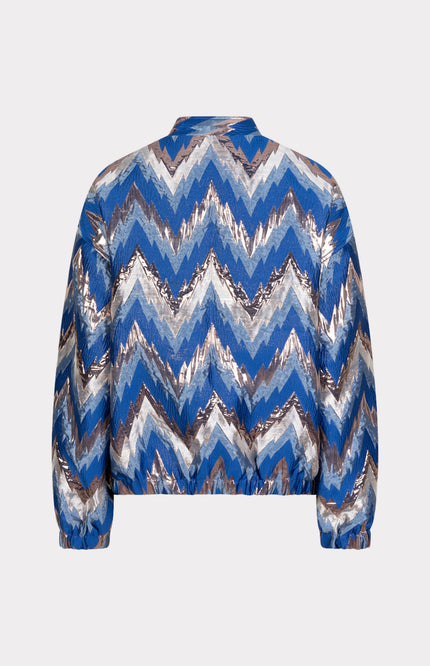 EsQualo Jacket Bomber Jacquard Zigzag Print F25.19500 Stretchshop.nl