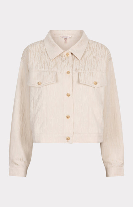 EsQualo Jacket Jacquard Sand SP25.14029 Stretchshop.nl