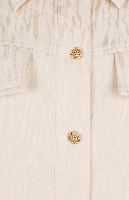 EsQualo Jacket Jacquard Sand SP25.14029 Stretchshop.nl